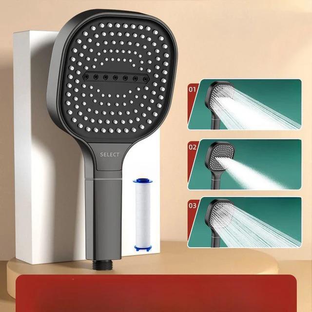 3 modalità soffione doccia ad alta pressione soffione doccia massaggiante con filtro rubinetto pioggia accessori per il bagno