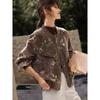XWI Chenille Textured Jacquard Baseball Jacket for Women