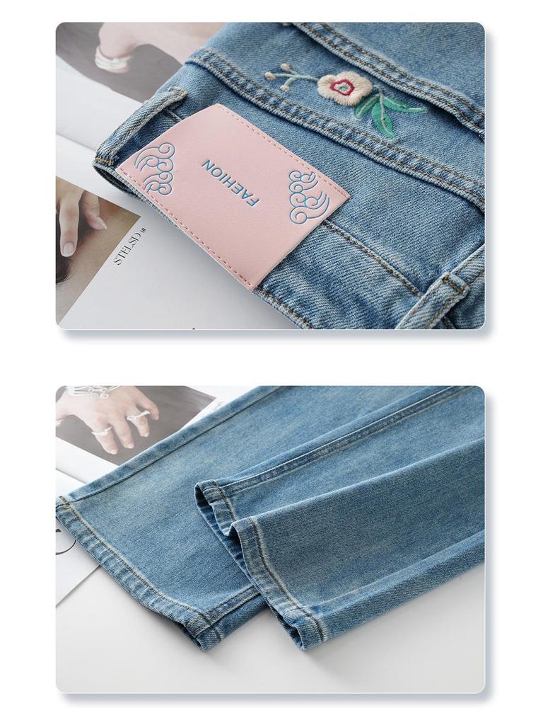 2025 Spring Blue High-Waist Slimming Wide-Leg Jeans