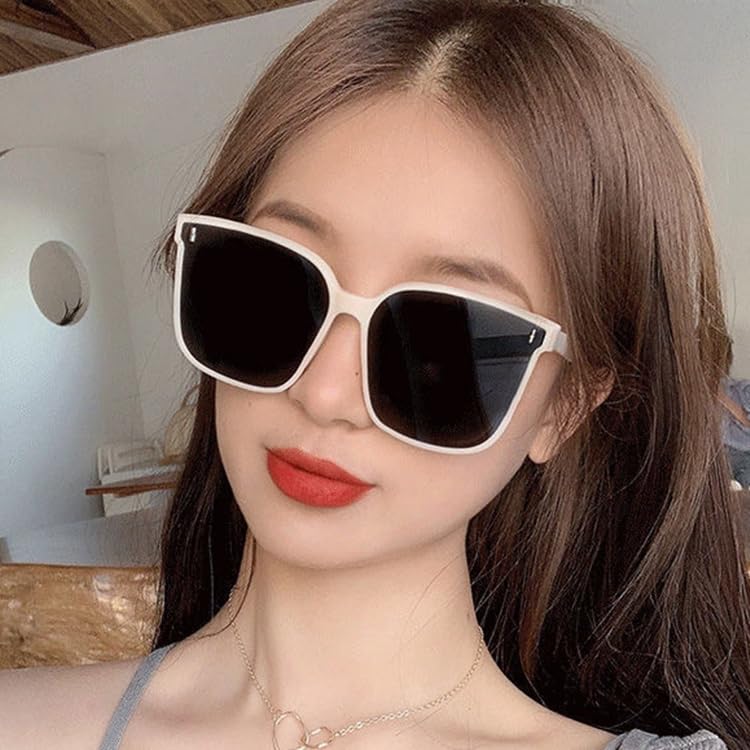Sonnenbrille Koreanische Sonnenbrille für Damen UV-Schutz Übergroß Kleines Gesicht [88flix] Damen
