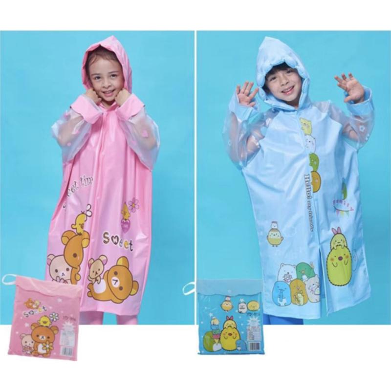 Dětská pláštěnka se školní taškou Pončo s velkým okrajem pro 4-10 let