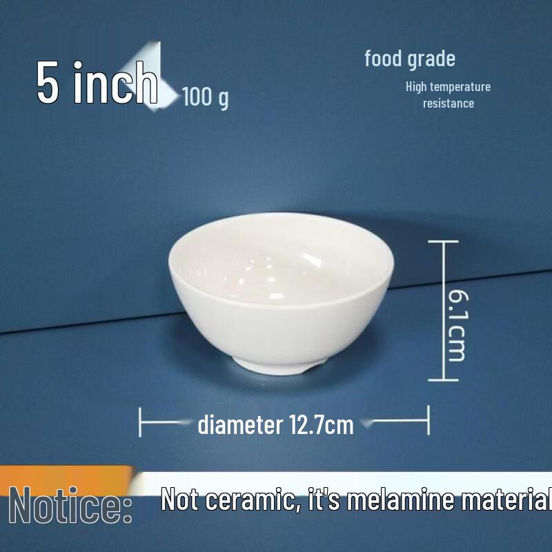 JingJingRS 5-Inch A5 Melamine Rice & Soup Bowls (Set of 10)