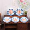5Pcs 1:12 Dollhouse Simulation Blue White Porcelain Plates Dollhouse Kitchen Decoration Dolls House Accessories Pretend Play Toy