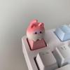 Adorable Creative 3D Cat Keycaps for Girls - Pink Cartoon Animal Design