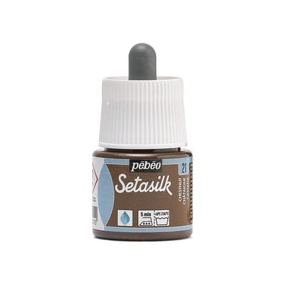 Pebeo acrylverf voor handbeschildering van textiel en zonverven Setasilk 45ml Kastanje 21 Op waterbasis [artikel]