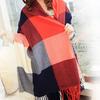 Autumn And Winter Warm Cashmere Fringed Student Plaid Scarf Women'S Winter Versatile Shawl