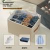 Oxford Cloth Space Saving Shoe Storage Organizer, with Adjustable Partition, Foldable, Suitable for Shoes, Clothes, and Accessories, with Zipper