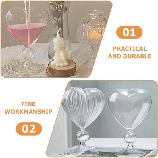 HANABASS Heart Glass Vase Hydroponic Glass Vase Vintage Desktop Plant Vase Heart Shaped Planter Decorative Centerpiece Hydroponic Planter Vase