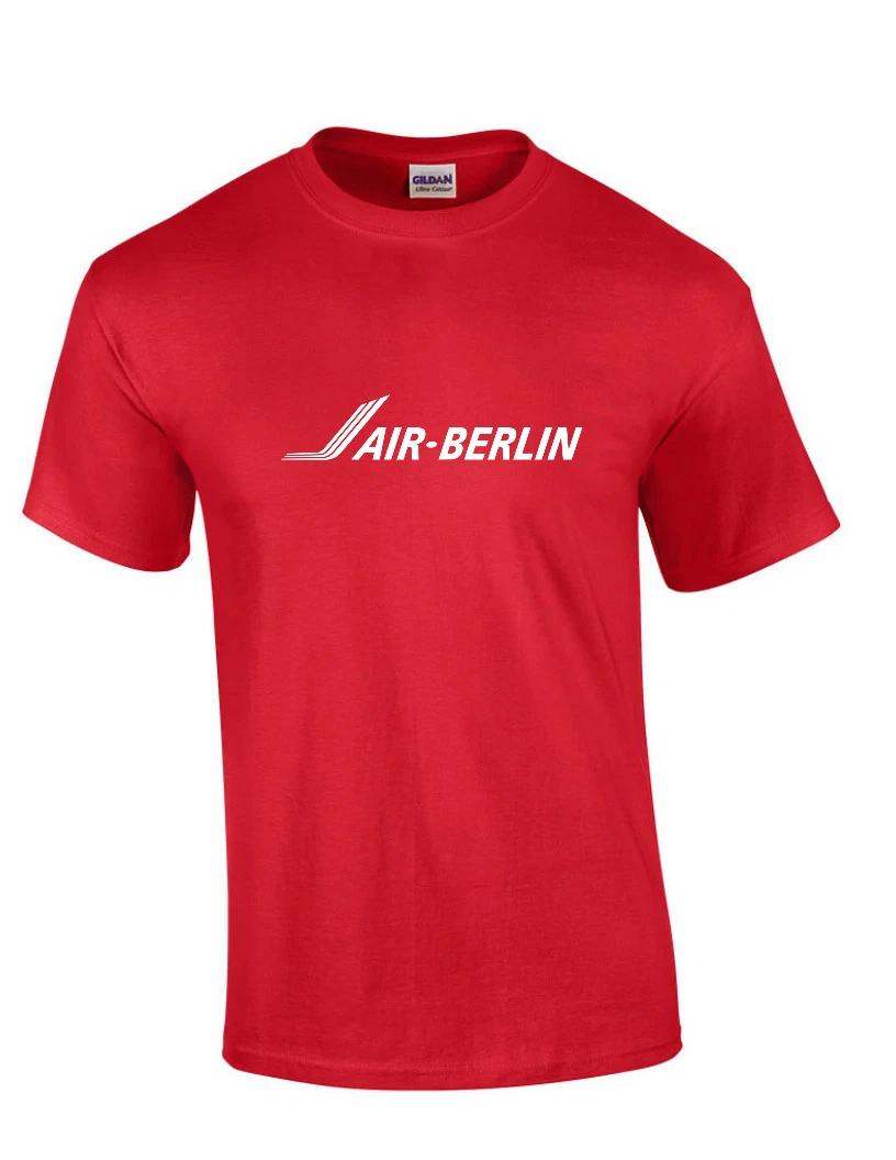 Air Berlin White Logo German Airline Red Cotton Short Sleeve T-Shirt XL