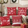 Red Christmas Pillowcases: Snowflakes, Merry Christmas, Deer & Trees - Festive Decor Sofa bed cushion cover,home decoration