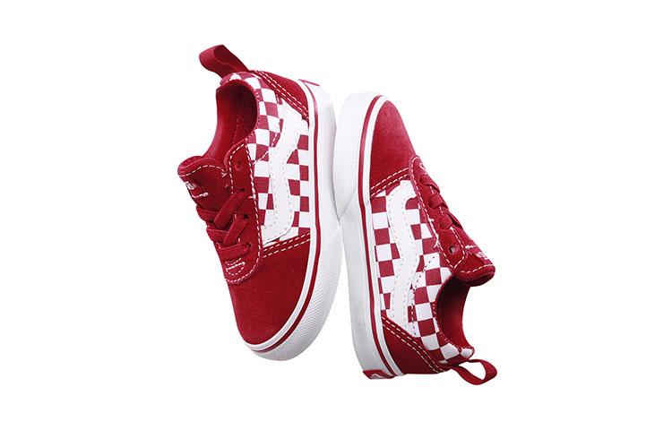 Vans Slip Resistant Cushioning Low top Skateboard Shoes Red Infant And Toddler VN0A3QU1UK7