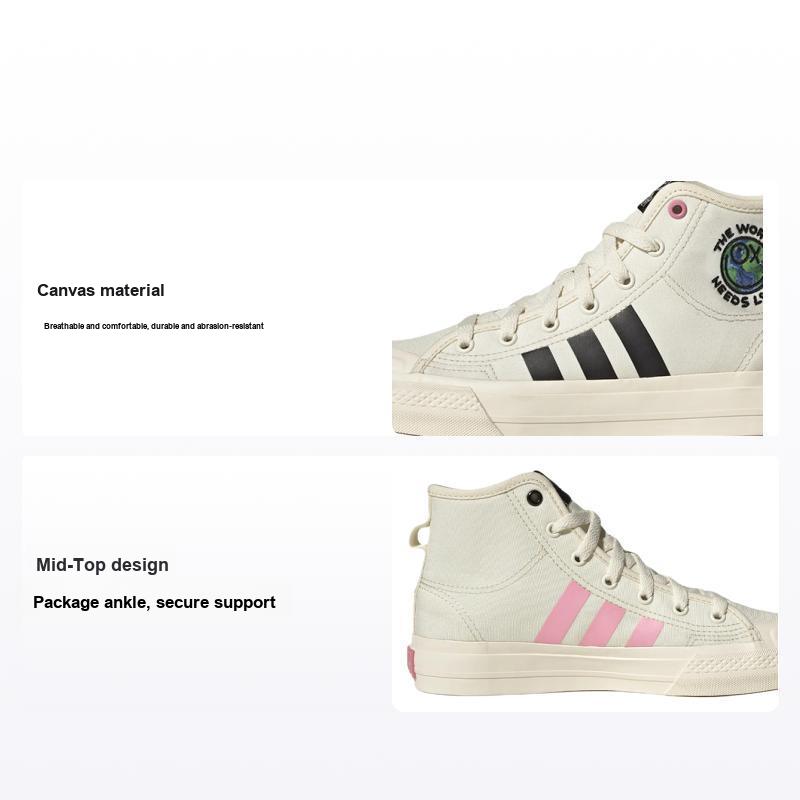 André Saraiva x adidas Nizza Hi RF J Świat Potrzebuje Miłości Dziecięce Sneakersy Kremowy Kremowo-Biały Rdzennie-Czarny GZ1758