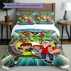 3pcs Duvet Cover Set (1*Duvet Cover + 2*Pillowcase, Without Core), Ben 10 Cartoon Print Bedding Set, Bedroom Decor, All‑Season, Birthday Gift