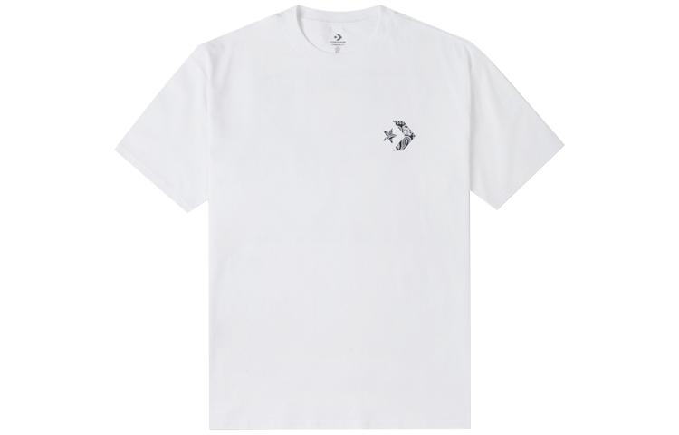 Converse T Shirts Unisex White Crew Neck Moderate Straight Fit 10023154-A01