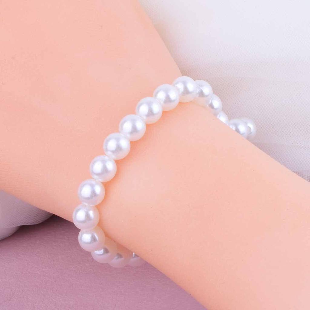 French Retro Fashion Imitation Pearl Bracelet - Women's Versatile Round Bead Jewelry in Niche Style