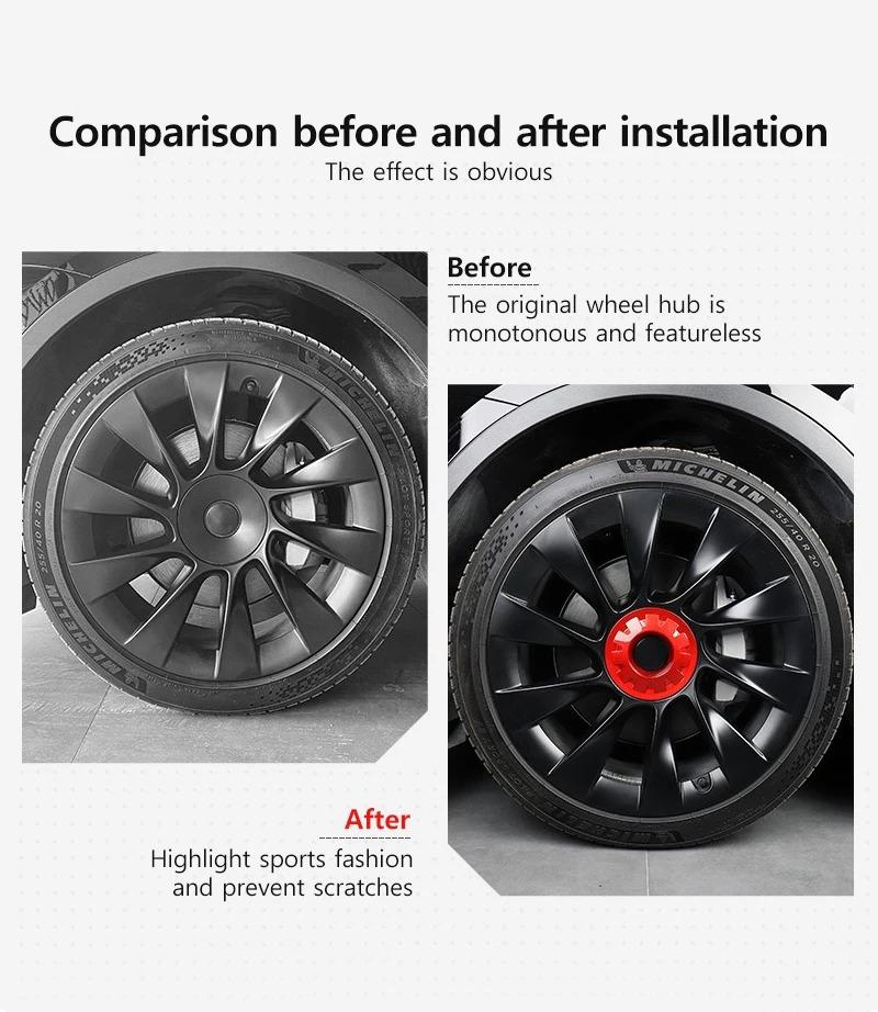 AKW1 Apply To Tesla Model Y Performance 20in Hub Center Protective Cover Wheel Covers Wheel Caps Car Replacement Accessories