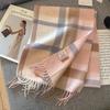 100% Wool Plaid Scarf Men Women Winter Warm Knit Short Shawl Unisex Fashion Accessory
