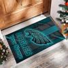 Philadelphia Eagles Kristall-Samt-Teppich, Personalisierte rutschfeste Fußmatte mit individuellem Namenstext für Heimdekoration Geschenk