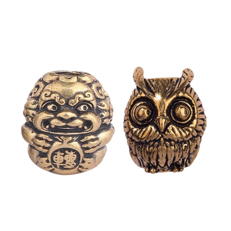 Unique Copper Owl Lion Charm Jewelry Pendant Representing Luck and Prosperity Copper Texture Perfect for Fashion Seekers