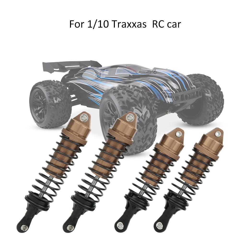 4pcs Aluminum Alloy Metal Front Rear Shocks Struts Damper Fit for 1 10 Traxxas SLASH RC CarLight Coffee