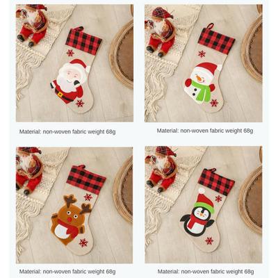 New Year Christmas Stocking Snowman Santa Elk Xmas Tree Fireplace Ornaments Gift Candy Bag Home Navidad Sock Christmas Decor
