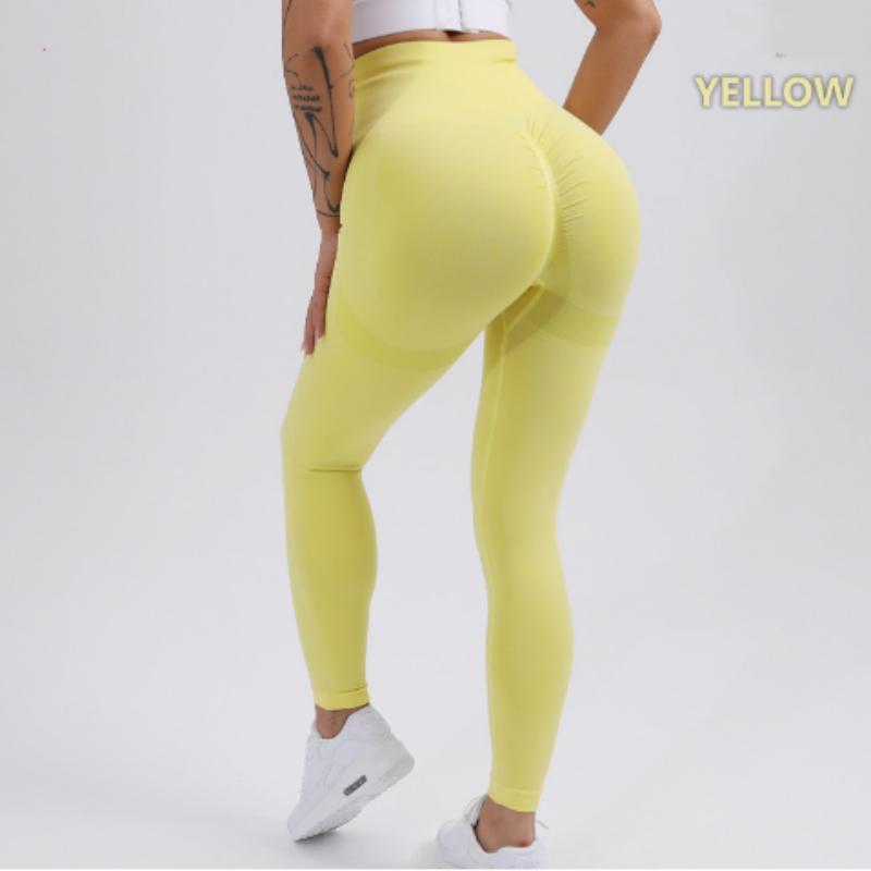 Leggings da yoga fitness da donna a 9 colori, a vita alta, push-up, pantaloni da yoga aderenti senza cuciture per lo sport da donna
