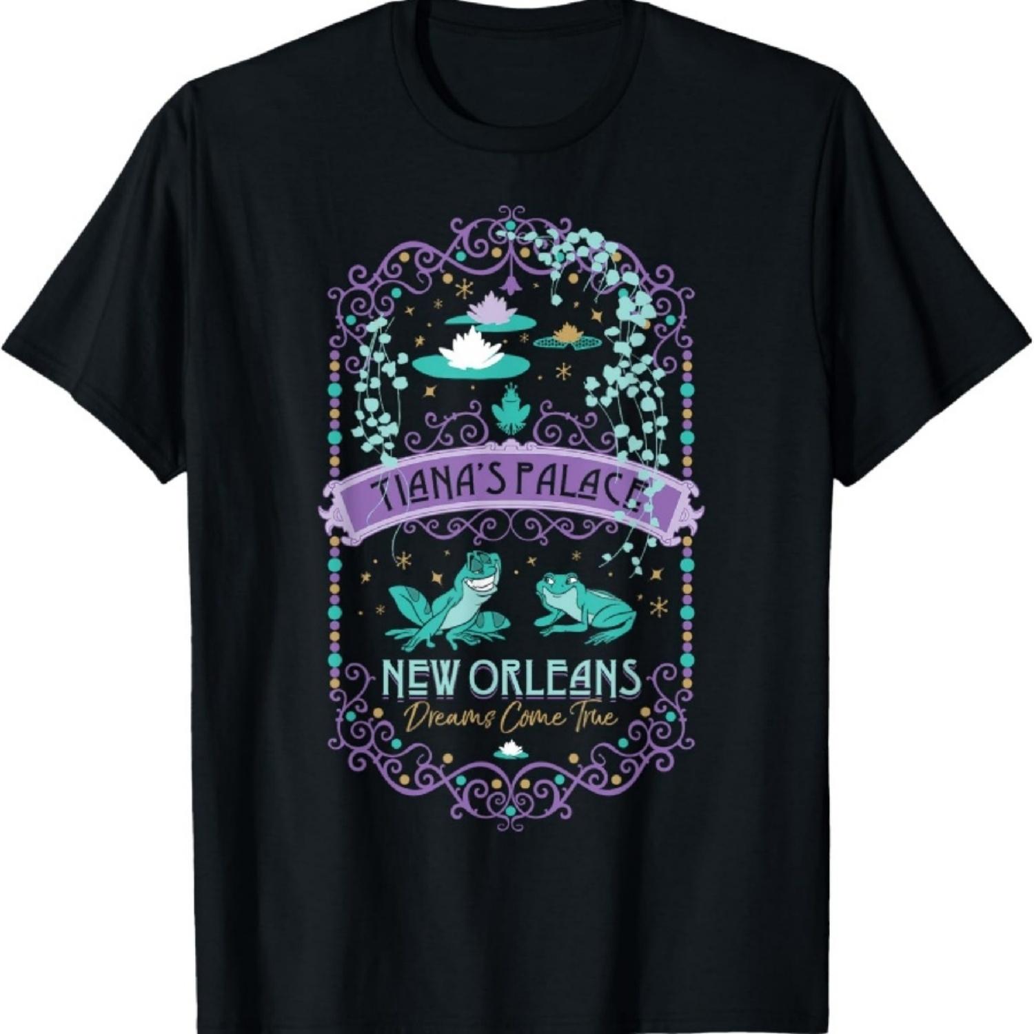 Дисней Принцесса и Лягушка Дворец Тианы Графическая Футболка Футболка XXXXXL разноцветный