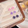 Dopamine Rose Flower Stud Earrings Women's Summer Small Earrings Design Sense Earrings