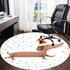 1pc Christmas Dog Office Round Area Rug, Indoor Mat Suitable ForOffice, Under Office Chairs Bedroom Living Room Home Decor, Room Deco u01