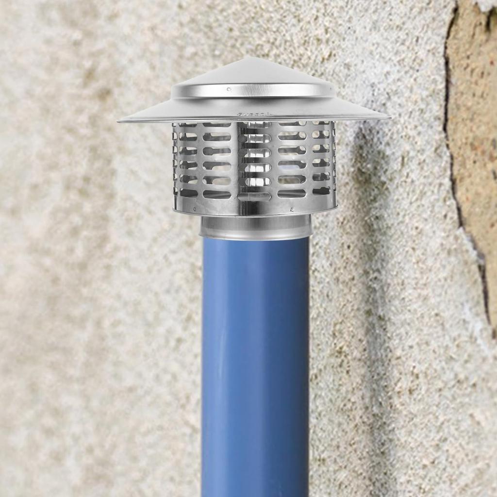 5 Inch Round Stainless Steel Chimney Cap - Flue Cover for Roof Ventilation - Weatherproof Chimney Cover to Fit Existing Flue Tiles and Enhance