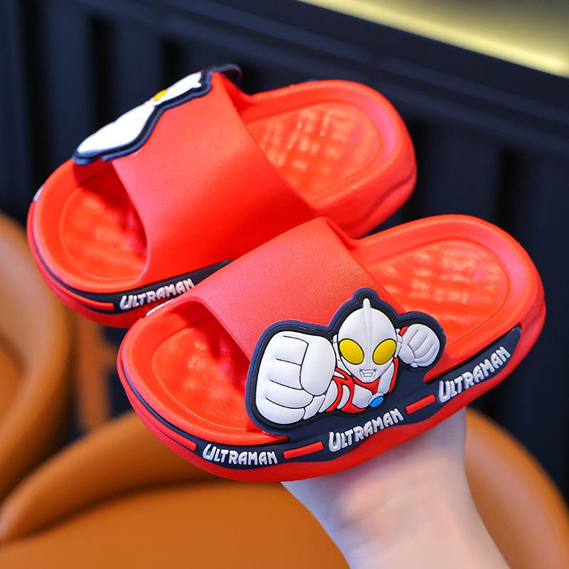 Ultraman Summer Children's Sandals Boys and Girls Indoor Non-Slip Soft Sole Toddler Baby Bath Slippers