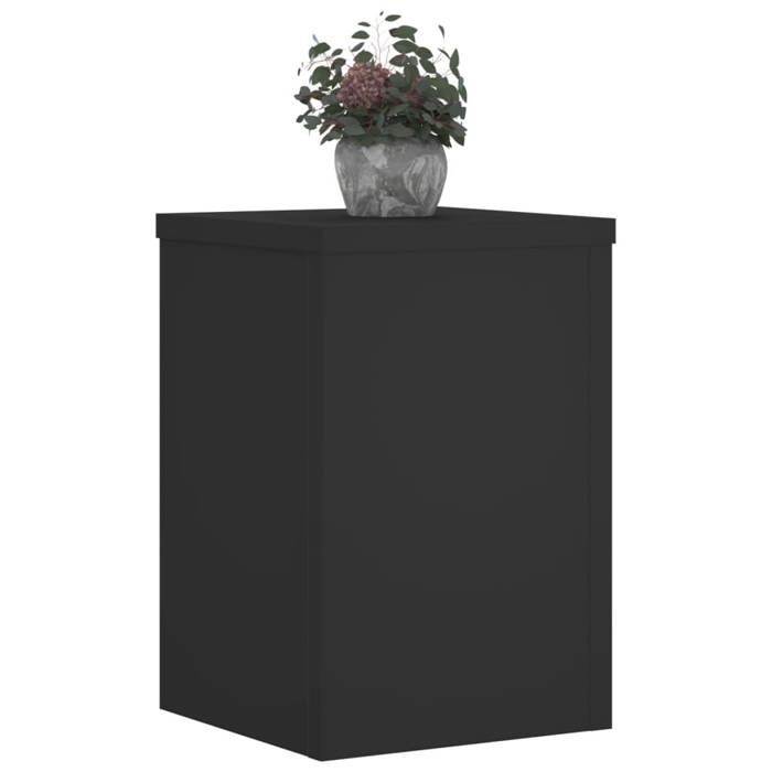 VidaXL Plant Stands 2 Pcs Black 20x20x30 Cm Engineered Wood, Flower Stand, Pot Stand, Support for 852898