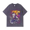 275 GSM Washed T-shirts 100% Cotton Dragon Ball V57 Gohan Piccolo Print Unisex Heavy Cotton T Shirt
