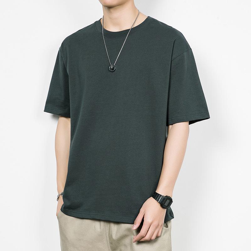 Pure Cotton Short Sleeved Cotton Short Sleeved Couple Big Shoulder T-shirt