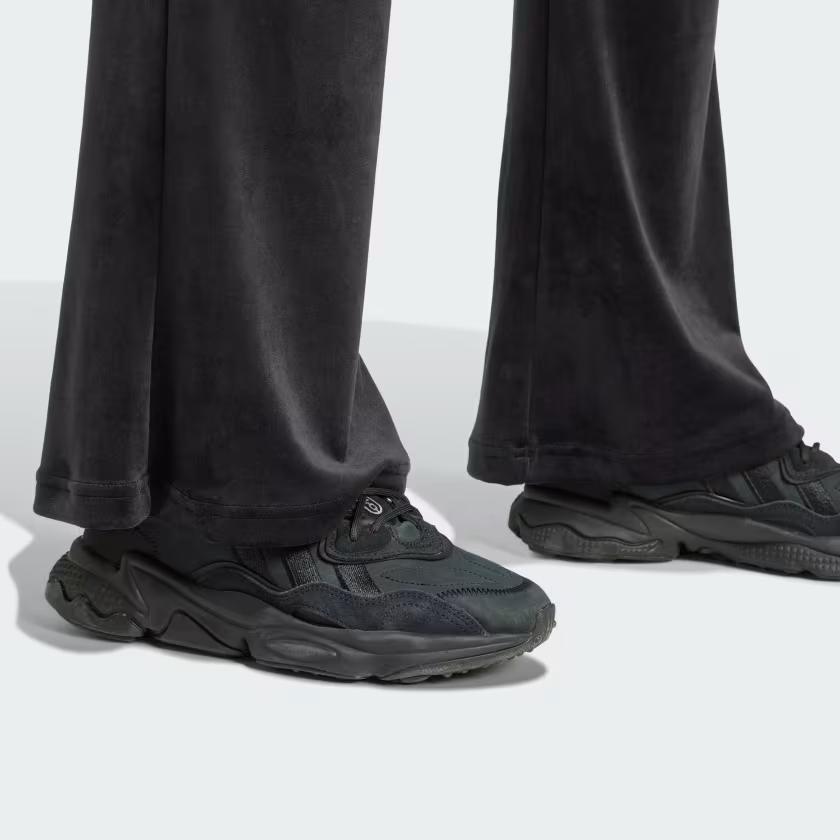 Adidas Originals Logo Print Elastic Waist Flared Casual Pants Women Pants Black IY5468