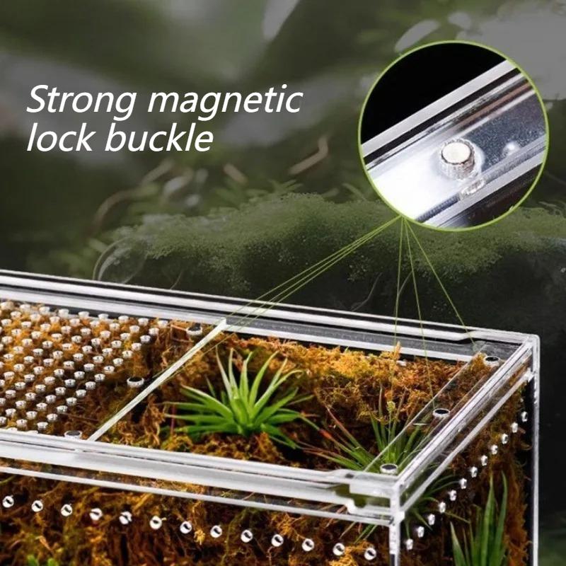 Reptiles Terrarium Lizard Gecko Snake Transparent Breeding Box Anti-escape Breathable Reptile Kennel Small Pet House Habitat