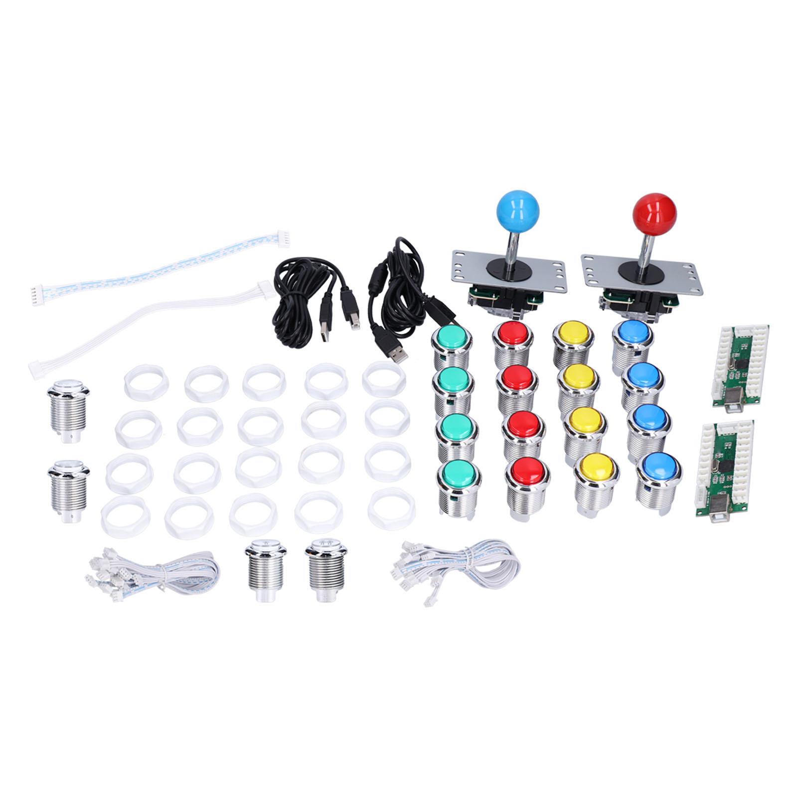 

Аркадный набор «сделай сам» для 2 игроков, 8-позиционный джойстик, светодиодные аркадные кнопки, USB-кодер для аркадной игровой консоли