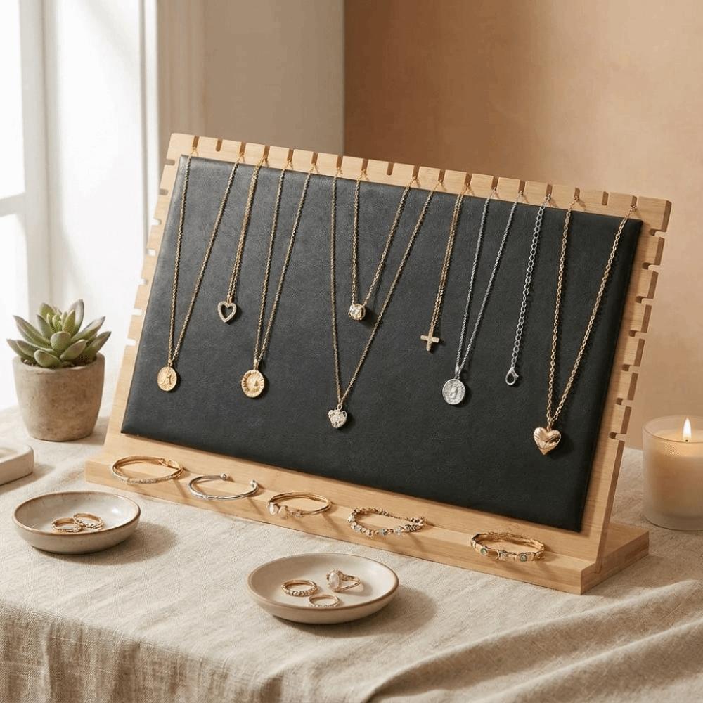 Solid Wooden Jewelry Display Stand Multi-Functional Jewelry Display Frame Necklace Display