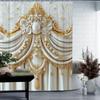 Exquisite Flower Pattern Shower Curtain | Waterproof & Machine Washable, Ideal For Home, Hotel, And Room Decor, One-Piece