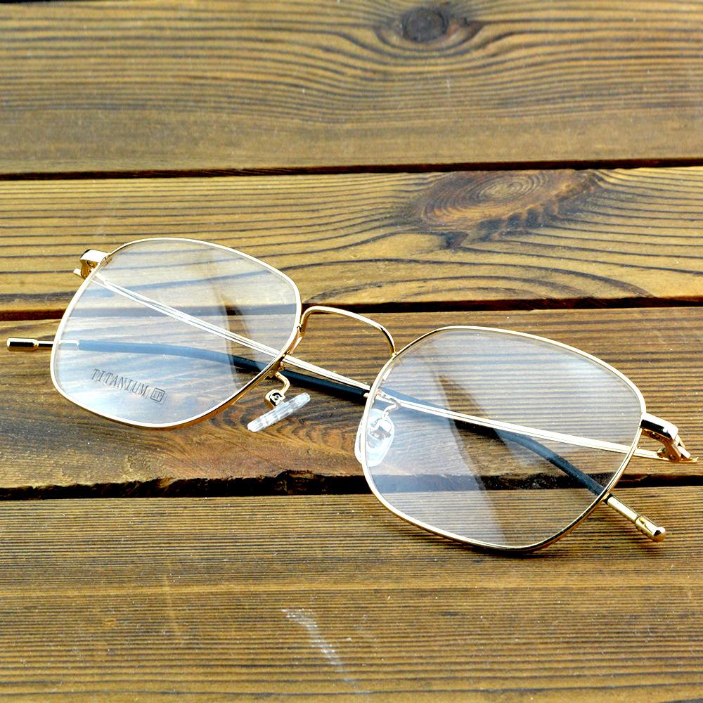 Full-Rim Titanium Geometric Optical Glasses Frame – Lightweight Metal Eyewear with Modern Polygonal Design for Men and Women