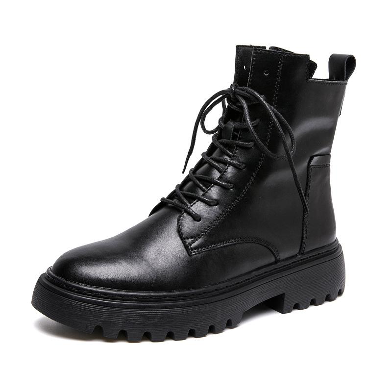 Spring and autumn boots children's new fashion high-end locomotive women's boots winter velvet short boots British style thick-soled Martin boots
