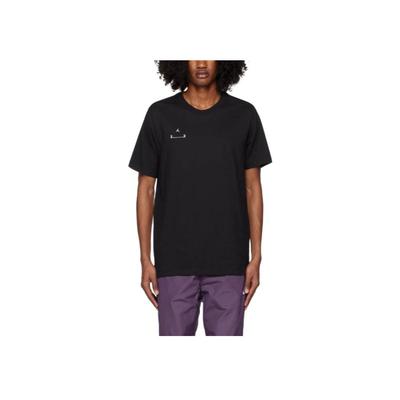 Camiseta de Manga Corta con Cuello Redondo de Corte Recto Estampado de Logo para Hombre Tops Negro DQ7358-010