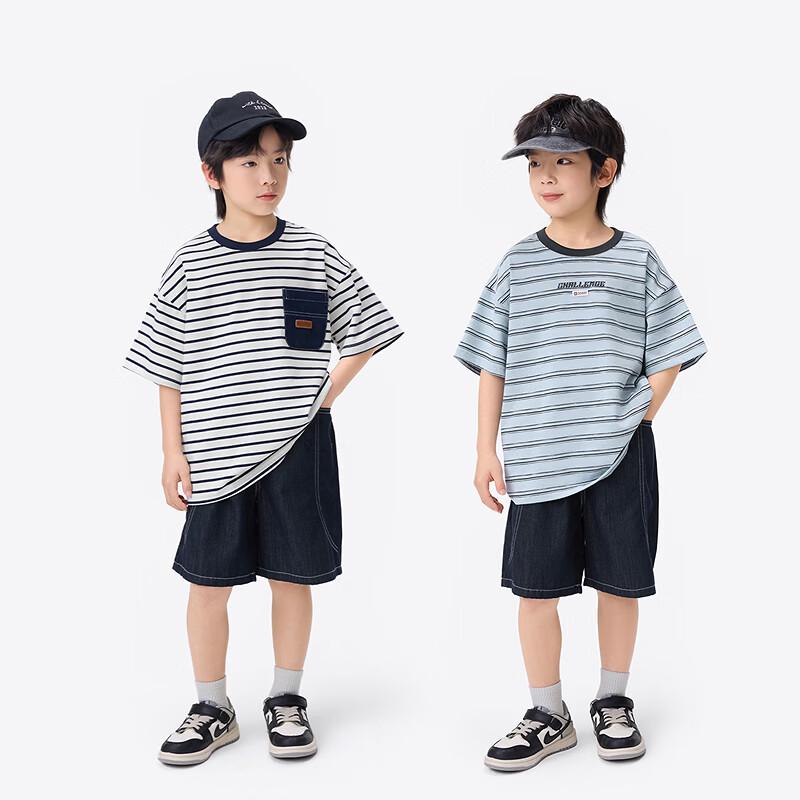 Xiaoyinman Boys' Retro Casual Loose Denim Shorts
