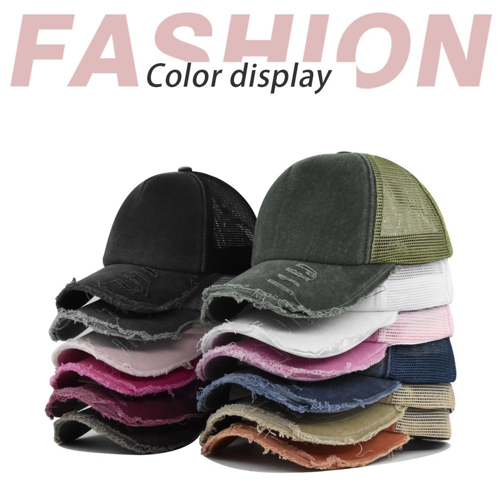 Custom Unisex Washed Retro Cotton Outdoor Sport Printing Logo Trucker Hats Distressed Vintage 6 Panel Blank Plain Baseball Caps