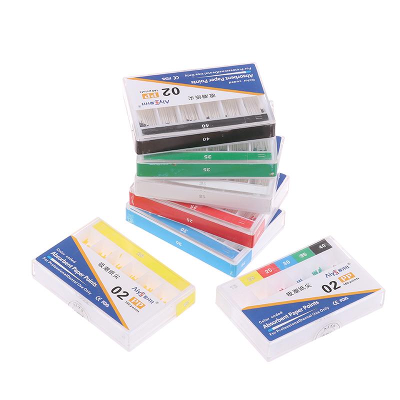 1 Låda Dental Absorberande Pappersspetsar Sterila Blandade Storlekar 02 04 06 Konicitet 15-40 Tandvårdsmaterial Endodonti Pappersspetsar