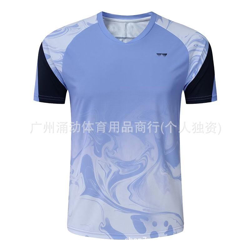 Womens Mens Badminton Training Shirt Short Sleeve Quick-Dry Breathable Sport Top Practice Match Gym Running