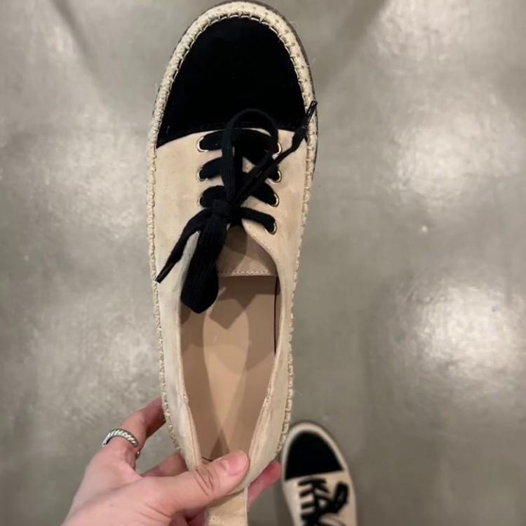 Lan Cabinet Edition~ French Xiaoxiangfeng One-pedal Fisherman Shoes Women's 2025 New Outwear Casual Fashion Lace-up Shoes