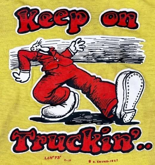 Robert Crumb Keep on Truckin short sleeve daisy color T shirt Reprint Unisex T-Shirt XXL