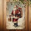 Metal Tin Sign Watercolor Christmas Tree Retro Wall Decor 20x30cm