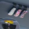 Car Diamond Glasses Holders Sun Visor Sunglasses Eyeglasses Stand With Ticket Card Clip Auto Interior Decoration Accessories
